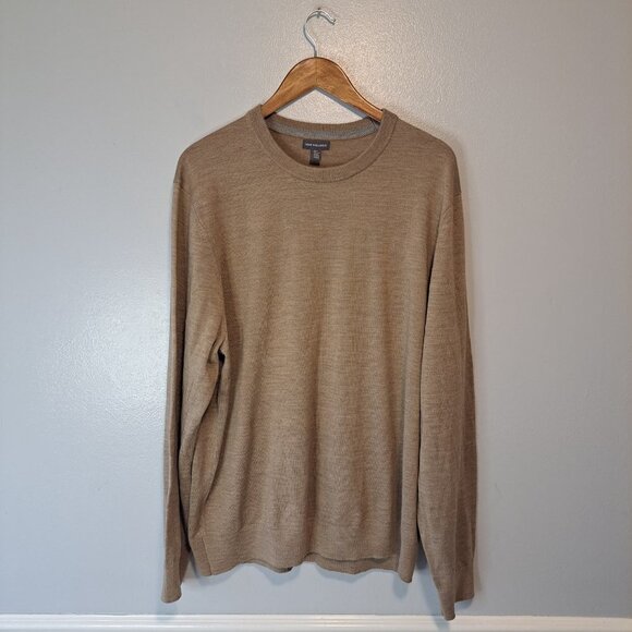 Van Heusen Mens Pullover Tan Crew Neck Long Sleeve wool  Sweater Size XXL - Picture 2 of 9